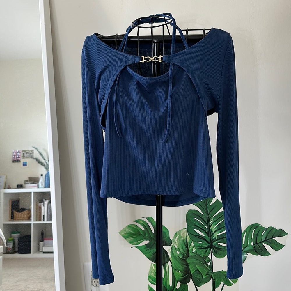 Blue two piece top